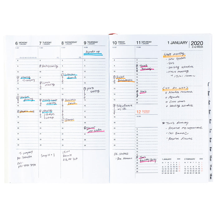 MARK'S | Agenda A5 Kanagawa Wave Navy 2026-2027 (Semanal)