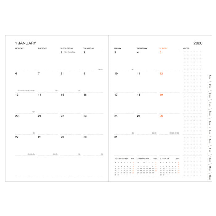 MARK'S | Agenda A5 Kanagawa Wave Navy 2026-2027 (Semanal)