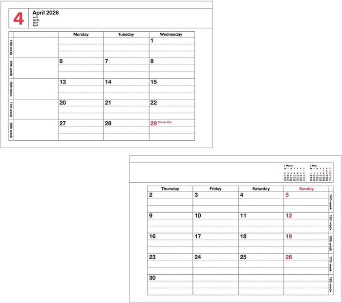 Mark's | Cuaderno Calendario 2027 Mini Black