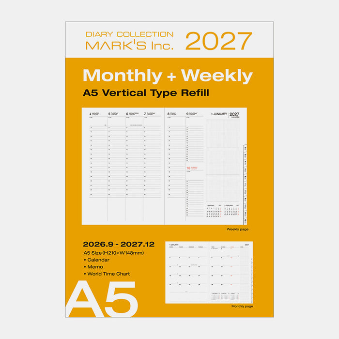 MARK'S | Recambio Agenda A5 2026-2027 (Semanal)