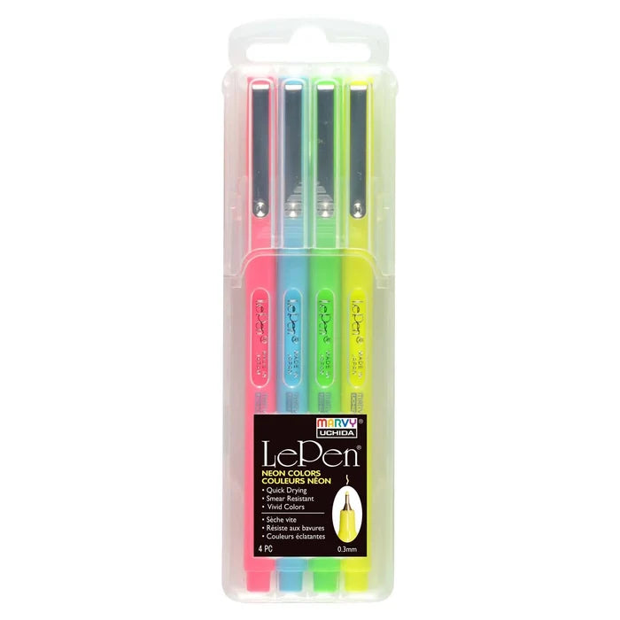 Marvy Uchida | Set de Bolígrafos Le Pen Neon (4pc)