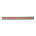 Midori Aluminum Wooden Ruler 15cm - Dark Brown