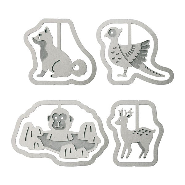 Midori | Clips Metálicos Etching Animales Japoneses