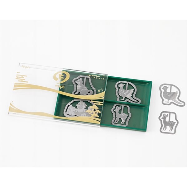 Midori | Clips Metálicos Etching Animales Japoneses