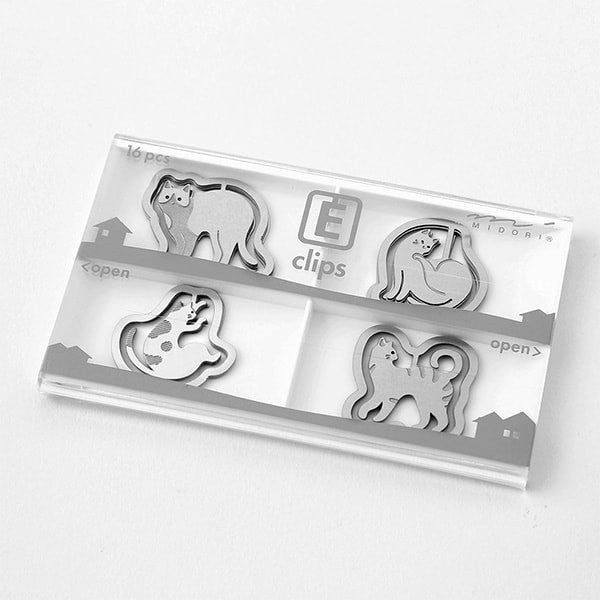 Midori | Clips Metálicos Etching Gatos