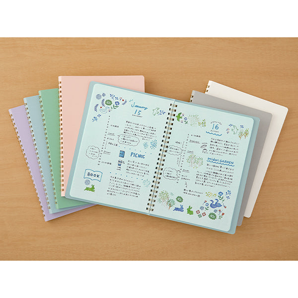 Midori | Cuaderno Anillas Color A5 Puntos Pink