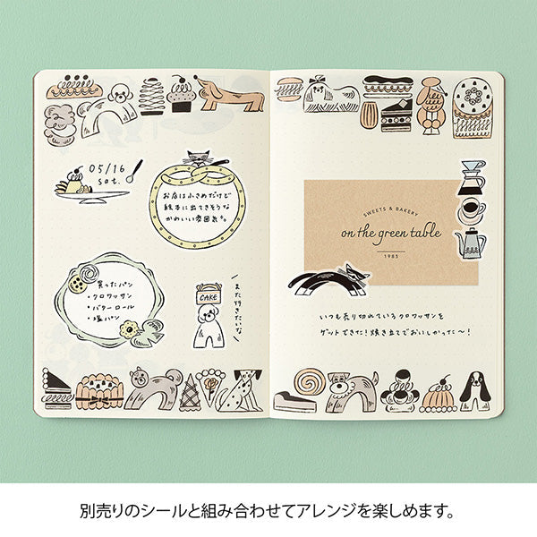 Midori | Cuaderno Yuru Log B6 Sweets & Animals