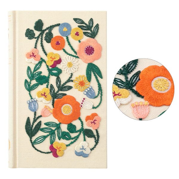 Midori | Diario de 5 Años Bordado Flower Beige