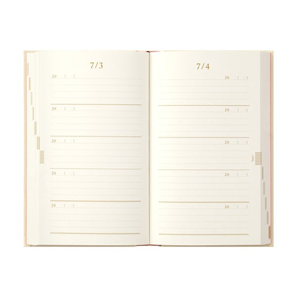 Midori | Diario de 5 Años Bordado Flower Beige
