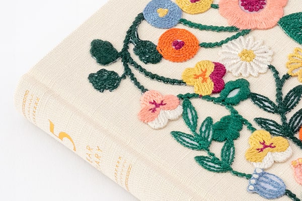 Midori | Diario de 5 Años Bordado Flower Beige