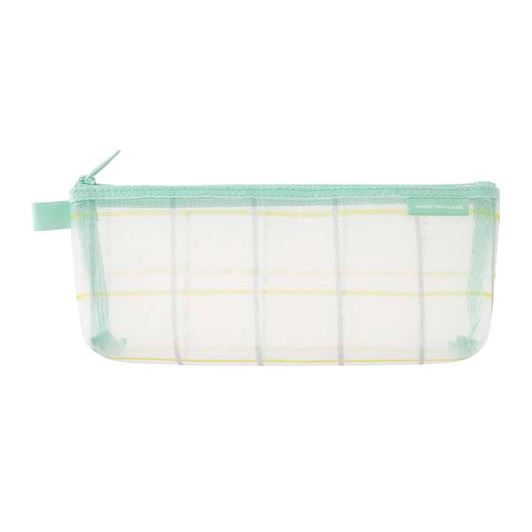 Midori | Estuche de Malla Pen Case with Gusset Check Green