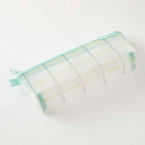 Midori | Estuche de Malla Pen Case with Gusset Check Green