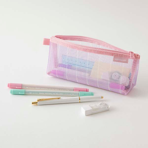 Midori | Estuche de Malla Pen Case with Gusset Stripe Purple