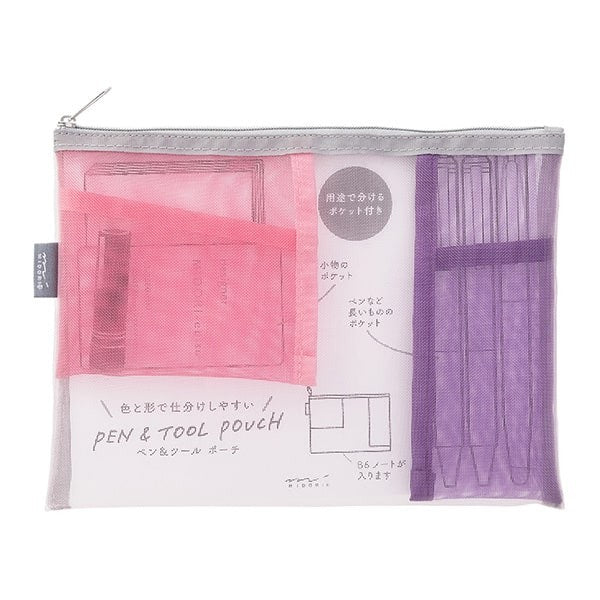 Midori | Estuche de Malla Pen & Tools Rosa