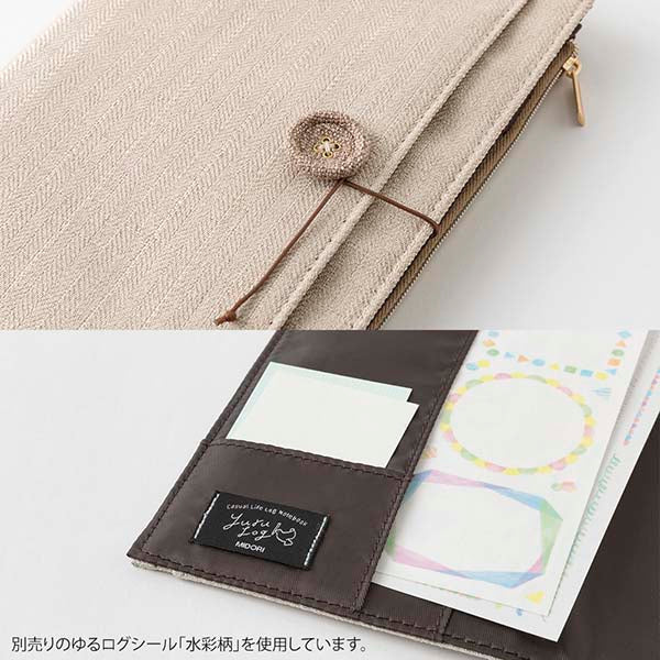 Midori | Funda de Tela para Cuadernos Yuru Log B6 Beige