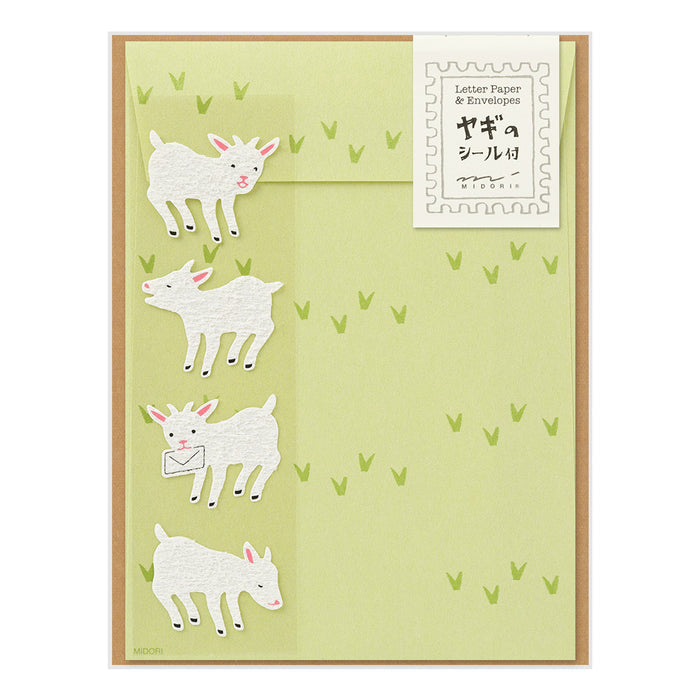 Midori Letter Set with Stickers - Goat