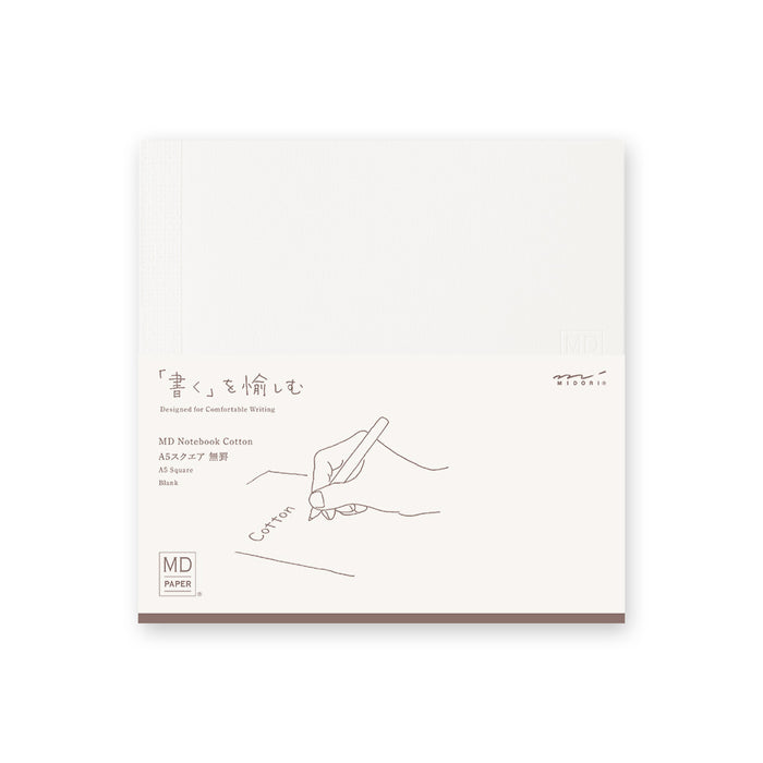 Midori MD Cotton Notebook - Plain - A5 Square