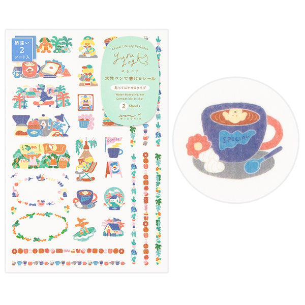 Midori | Pegatinas Yuru Log Coffee Shop (2pc)