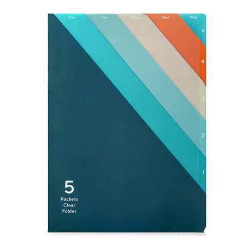 Midori | Portafolios de 5 Compartimentos A4 Stripe Navy