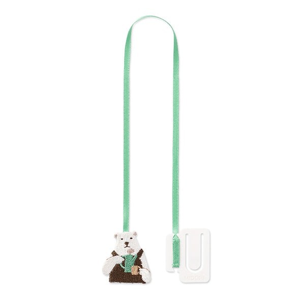 Midori | Punto de Libro Clip Bordado Oso Polar