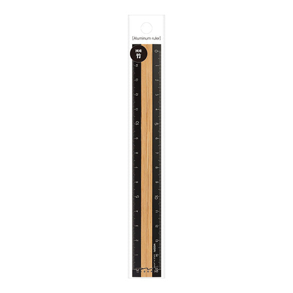 Midori | Regla de Aluminio y Madera 15cm Black