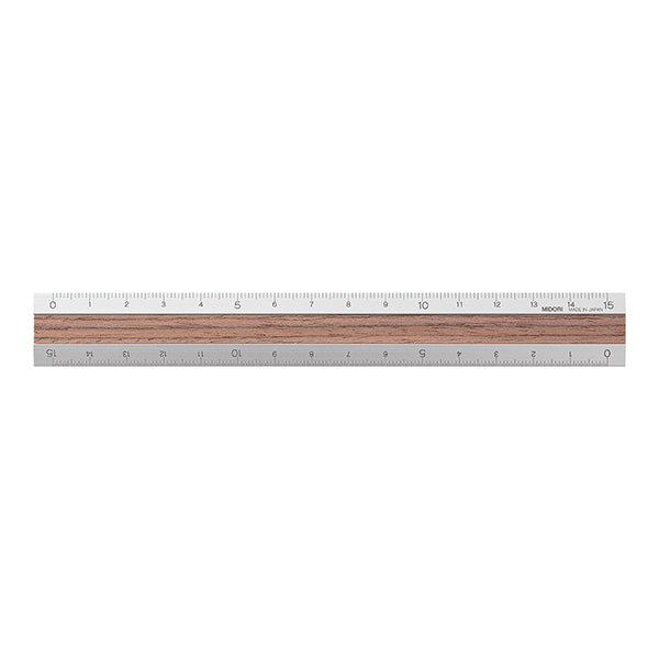 Midori | Regla de Aluminio y Madera 15cm Dark Brown