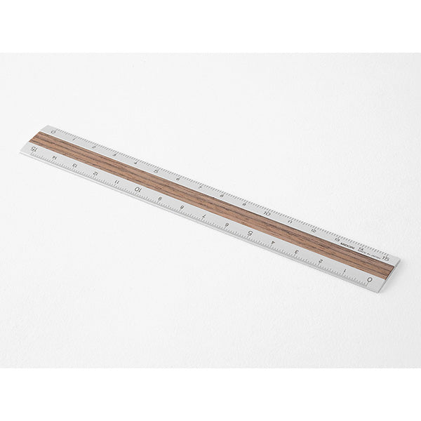 Midori | Regla de Aluminio y Madera 15cm Dark Brown