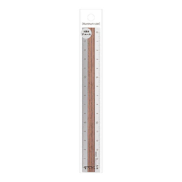 Midori | Regla de Aluminio y Madera 15cm Dark Brown