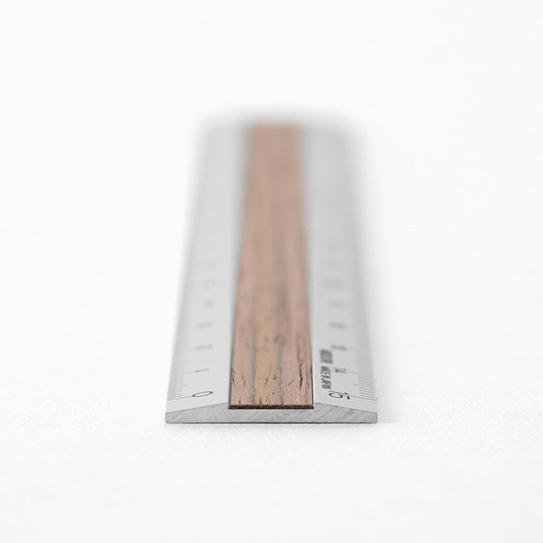Midori | Regla de Aluminio y Madera 15cm Dark Brown