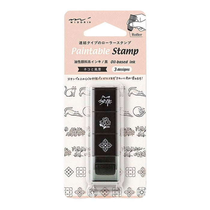 Midori | Sello Entintado Roller Cat & Landscape