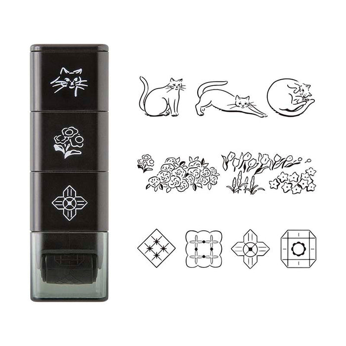 Midori | Sello Entintado Roller Cat & Landscape