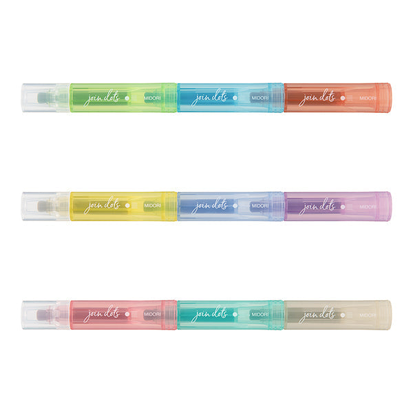 Midori | Set de 3 Rotuladores Multicolor Connecting Pen Join Dots Right