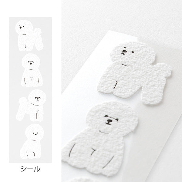 Midori | Set de Cartas Con Pegatinas Bichon Frise