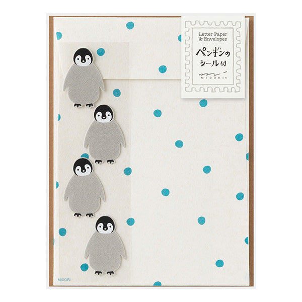 Midori | Set de Cartas Con Pegatinas Penguin
