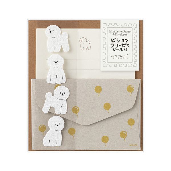 Midori | Set de Cartas Mini con Pegatinas Bichon Frise