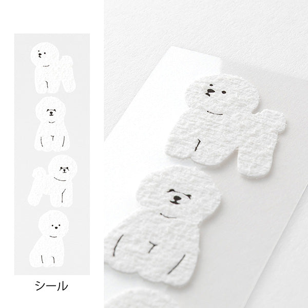 Midori | Set de Cartas Mini con Pegatinas Bichon Frise