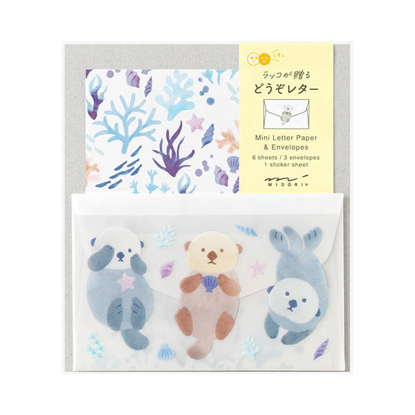 Midori | Set de Cartas Mini con Pegatinas For You Sea Otter