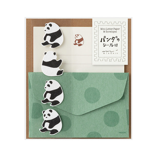 Midori | Set de Cartas Mini con Pegatinas Panda