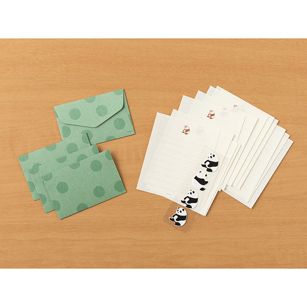 Midori | Set de Cartas Mini con Pegatinas Panda