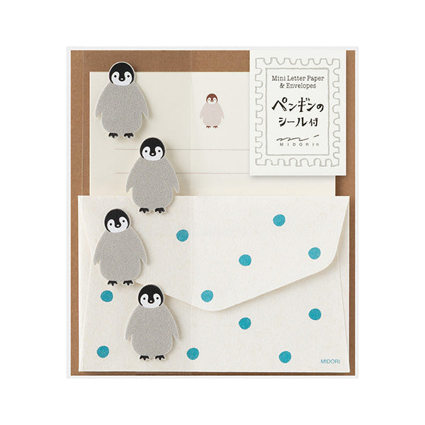 Midori | Set de Cartas Mini con Pegatinas Penguin