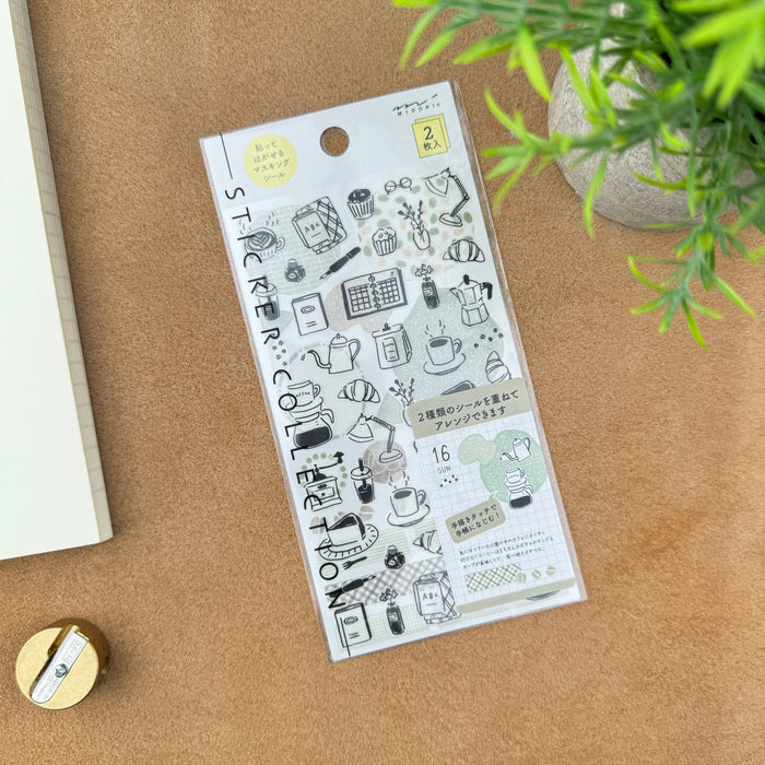 Atlas Stationers - Midori Sticker - Monotone Cafe - Stickers