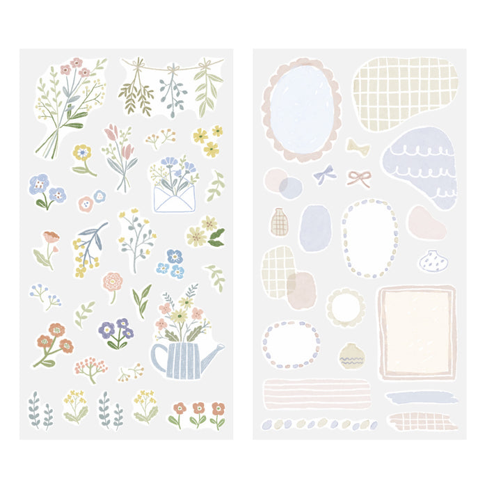 Atlas Stationers - Midori Sticker - Monotone Flowers - Stickers - Image 3