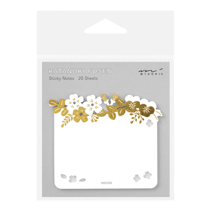 Midori Sticky Notes - Die Cut - Foil Stamped Flowers
