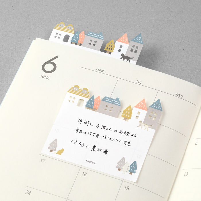 Midori Sticky Notes - Die-Cut Town