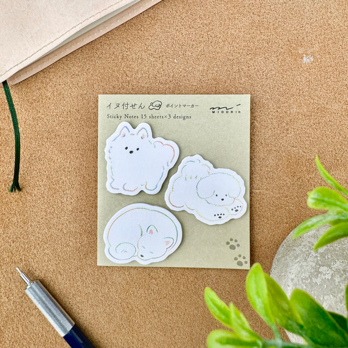 Midori Sticky Notes - Point Dog White