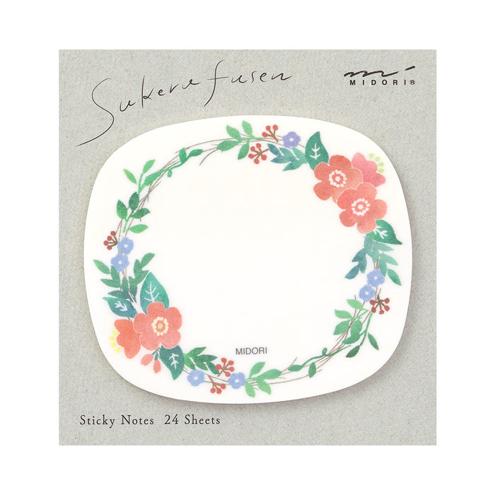 Midori Sticky Notes - Transparent - Wreath