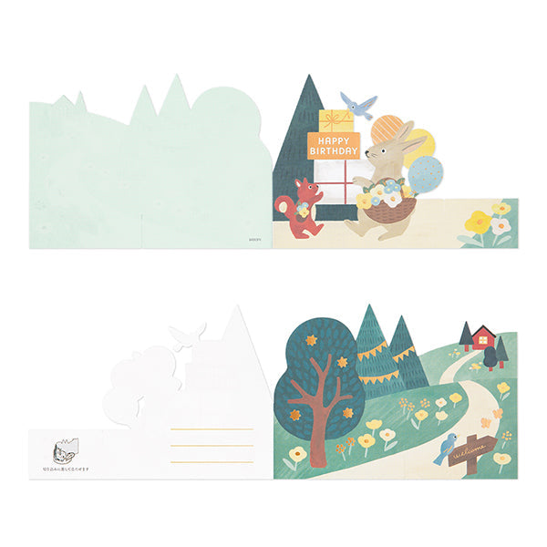 Midori | Tarjeta de Felicitación 3D Birthday Forest Animals