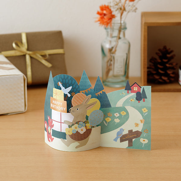 Midori | Tarjeta de Felicitación 3D Birthday Forest Animals