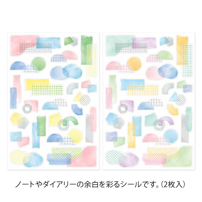 Atlas Stationers - Midori Yuru Log Sticker 2 Sheets - Watercolor Motif - Stickers - Image 2