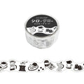 Mind Wave Black and White Die-Cut Washi Tape - Coffee